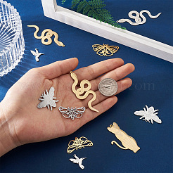 24 шт. 6 стиля ионного покрытия (IP) 201 подвески из нержавеющей стали&nbsp;STAS-FW0001-23