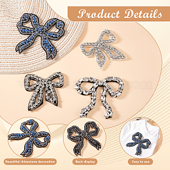 4 шт. 4 стиля бант стеклянные стразы бисер цветы аппликации&nbsp;PATC-GO0001-11