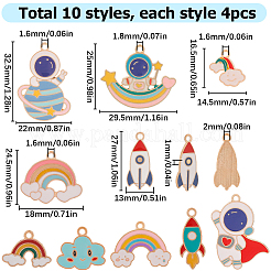 Подвески из сплава эмали 40шт 10 стиля&nbsp;ENAM-SC0003-64