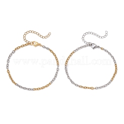 2шт. Браслеты-цепочки из нержавеющей стали 304 для женщин&nbsp;BJEW-JB11725