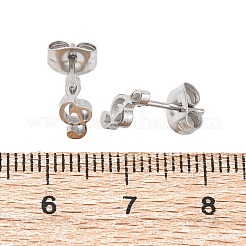 Устойчивые к потускнению серьги-гвоздики в виде музыкальных нот из нержавеющей стали 304 с булавками из нержавеющей стали 316 для женщин&nbsp;MUSI-PW0001-23P