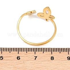 Открытые кольца-манжеты из нержавеющей стали 304 со стразами.&nbsp;RJEW-Z132-04G