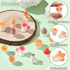 40 шт. 8 стиля декора из смолы в виде грибов&nbsp;DJEW-YW0010-11