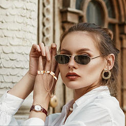 4 набор из 4-х цветных цепочек-манжет на 4 пальца и браслетов на 5 пальца&nbsp;SJEW-AN0001-05