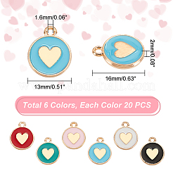 120шт 6 цвета сплава эмалевые подвески&nbsp;ENAM-PH0002-34