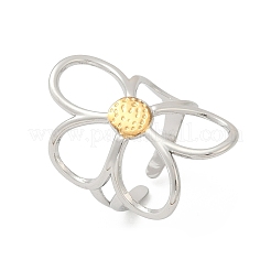 Кольца-манжеты из нержавеющей стали 304 с полым цветком&nbsp;RJEW-R018-02GP