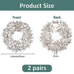 2 пара пряжек для обуви из сплава со стразами&nbsp;FIND-FG0004-05