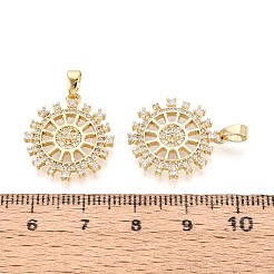 Латунные микропаве прозрачные подвески с фианитом&nbsp;KK-T075-89G