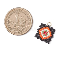 Подвески из стеклянных бусин ручной работы в форме решетки на окна&nbsp;PALLOY-MZ00929-01