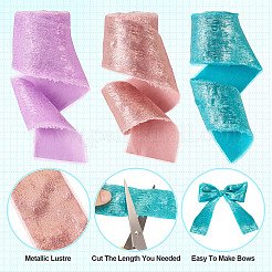 3 шт. двухцветная атласная лента с бахромой длиной 3 ярда&nbsp;SRIB-TA0001-20