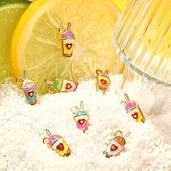 60шт 6 цвета сплава эмалевые подвески&nbsp;ENAM-CJ0003-14