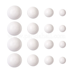 120шт 4 стиля окрашенные распылением белые деревянные кабошоны&nbsp;WOOD-TA0001-52