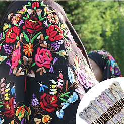 10 моток двухслойной полиэфирной нити для вышивания&nbsp;OCOR-CY0002-99A