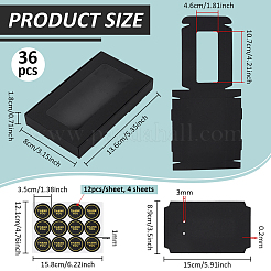 36 шт. прямоугольные почтовые коробки для хранения из крафт-бумаги с видимым окном&nbsp;DIY-BC0015-68A