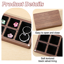 Деревянный магнит и бархатная коробочка для хранения вещей в форме куба&nbsp;CON-WH0200-06B