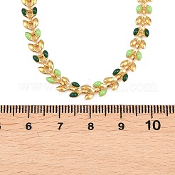 Женские цепочки из эмалированной стали 304 в виде листьев&nbsp;NJEW-Z111-01G