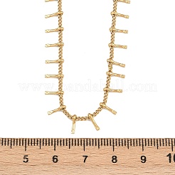 Женские ожерелья из нержавеющей стали 304 с цепочкой панцирного плетения и кисточками&nbsp;NJEW-G179-04G