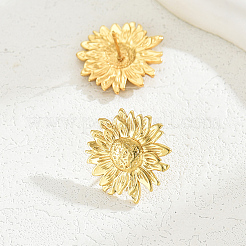 Элегантные серьги-гвоздики с подсолнухами из нержавеющей стали 201&nbsp;HV3770