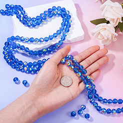 2 нить прозрачных гальванических стеклянных бусин&nbsp;EGLA-TA0001-74