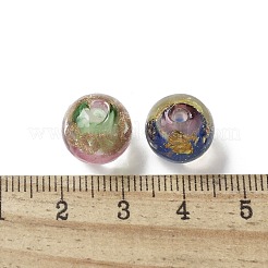 Бусины ручной работы золотой фольги стекла&nbsp;LAMP-P068-06