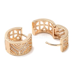 Серьги-кольца из латуни с микропаве и кубическим цирконием&nbsp;LS-EJEW-P238-08KCG