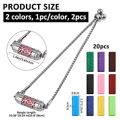 2 сумка 2-х цветных браслетов-слайдеров из нержавеющей стали&nbsp;BJEW-FH0001-11