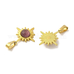 Ограненные солнечные подвески из натурального аметиста&nbsp;STAS-P361-02G-02