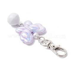 Подвесные украшения из непрозрачного акрила в виде бабочки и железного колокольчика&nbsp;HJEW-JM04439