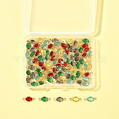 100 шт. 5-х цветные латунные подвески-соединители из стекла K9&nbsp;KK-FS0001-66