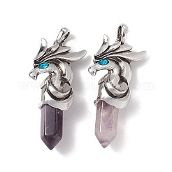 Большие заостренные подвески из натуральных и синтетических драгоценных камней и индиголитовых страз&nbsp;G-G855-06AS