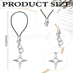 1 шт. сплава звездообразные ремешки для мобильных телефонов&nbsp;HJEW-LP0001-76