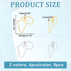 8 шт. подвески из нержавеющей стали 201 двух цветов&nbsp;STAS-UN0047-46