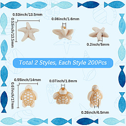 400 шт. 2 стиля акриловых бусин&nbsp;OACR-SC0002-25