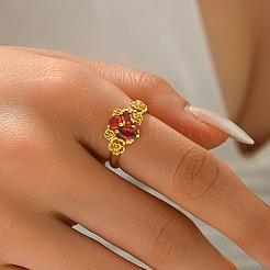 Кольца для женщин с латунным паве из кубического циркония&nbsp;VD2246-3