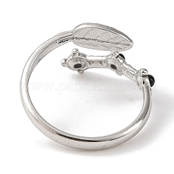 Кольца из натурального окрашенного и нагретого черного агата&nbsp;RJEW-F166-50P