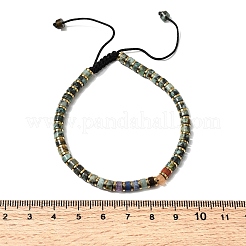 Регулируемые браслеты из натуральной африканской бирюзы (яшмы) и немагнитного гематита&nbsp;BJEW-K251-09W