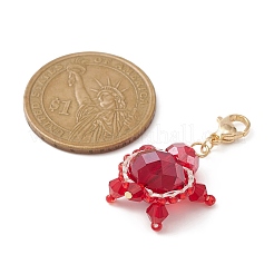 Украшения из подвесок из стеклянных бусин черепаха&nbsp;HJEW-MZ00025