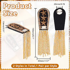 4 шт. 2 цвета модные фетровые погоны с кисточками в виде звезд&nbsp;FIND-HY0004-93