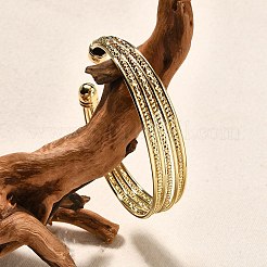 Латунные открытые браслеты-манжеты&nbsp;BJEW-Z093-01G