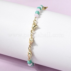 Браслет из латунных звеньев для женщин&nbsp;BJEW-K298-04G