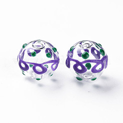 Прозрачные стеклянные эмалевые бусины&nbsp;GLAA-N049-014