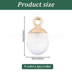 9 шт. 9-х цветные подвески с гальваническим покрытием из драгоценных камней&nbsp;G-HY0001-78