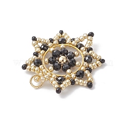 3 шт. подвески-снежинки из двухцветного стеклянного бисера&nbsp;PALLOY-MZ00953