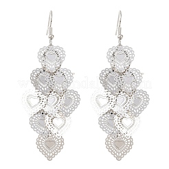 Латунь болтающийся серьги&nbsp;EJEW-B157-02A-P