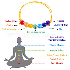 7 цветной экологичный корейский вощеный полиэстеровый шнур с натуральными и окрашенными малайзийскими нефритовыми бусинами&nbsp;BJEW-TAC0035