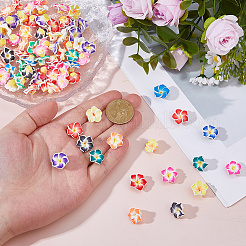 80шт полимерная глина ручной работы 3d цветок плюмерия бусины&nbsp;CLAY-DC0001-18A