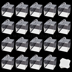 Складные квадратные прозрачные коробки для кексов для домашних животных&nbsp;CON-WH0088-28A