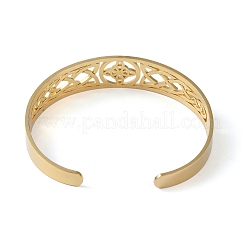 Браслеты-манжеты с ажурным узлом из нержавеющей стали 304 для женщин&nbsp;BJEW-G701-02G