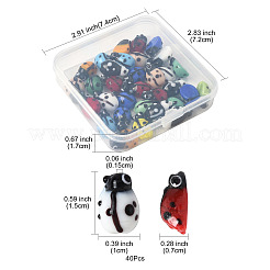 2 нити бусины лэмпворк ручной работы в виде божьей коровки&nbsp;LAMP-FS0001-53B