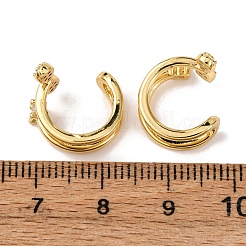 Латунные серьги-манжеты из прозрачного кубического циркония&nbsp;LS-EJEW-D328-02G-02